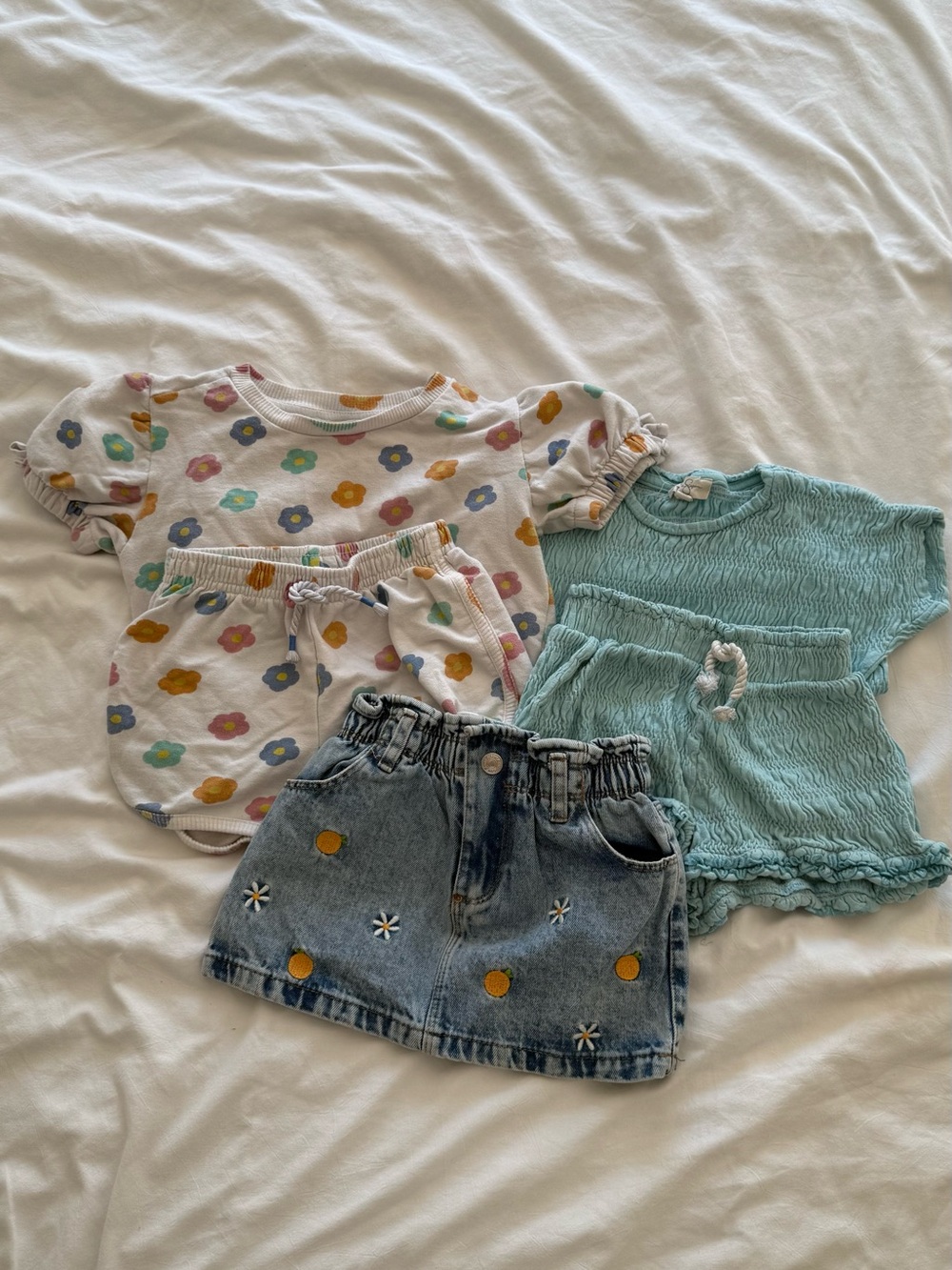 Jessica Simpson Toddler Girls 3T Summer Bundle 5 Pc Matching Sets + Denim Skirt